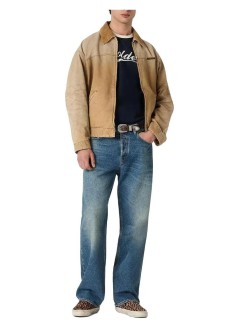 golden goose camiseta hombre journey m's garment dyed slim t-shirt knitted contrast rib  - gmp02761p002624 83134