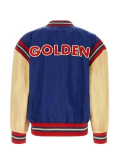 golden goose outerwear manjourney m's bomber randley college leather sleeve - gmp02792p002665 51141
