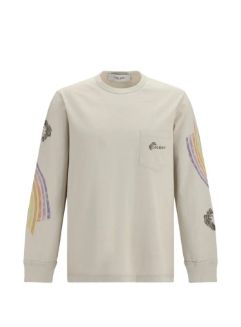 golden goose sudadera mujer journey unisex garment dyed t-shirt l/s light cotton jersey - gup02765p002628 12539