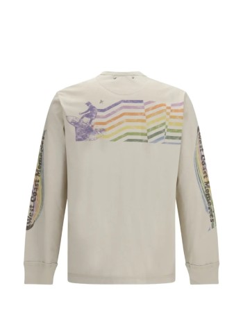 golden goose sudadera mujer journey unisex garment dyed t-shirt l/s light cotton jersey - gup02765p002628 12539 2