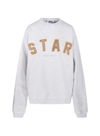 golden goose sweater manstar/ unisex oversize crewneck/ heavy fleece/ destroyed was - gup02711p002412 60665