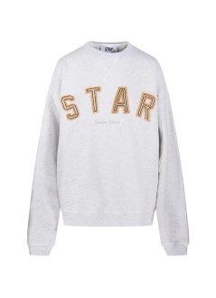 golden goose sweater manstar/ unisex oversize crewneck/ heavy fleece/ destroyed was - gup02711p002412 60665