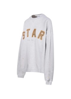golden goose sweater manstar/ unisex oversize crewneck/ heavy fleece/ destroyed was - gup02711p002412 60665