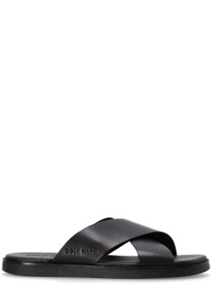 cole haan sandal mannantucket cross strap sandal - c38144 black black