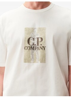 c.p.company camiseta hombre 30/2 mercerized jersey twisted short sleeve chest logo t-sh - 21cmts158a110580w 103