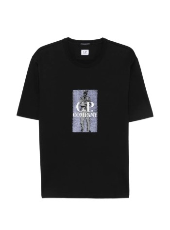 c.p.company camiseta hombre 30/2 mercerized jersey twisted short sleeve chest logo t-sh - 21cmts158a110580w 999