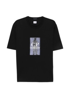 c.p.company camiseta hombre 30/2 mercerized jersey twisted short sleeve chest logo t-sh - 21cmts158a110580w 999