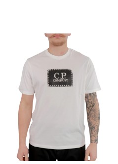 c.p.company camiseta hombre 30/1 jersey short sleeve logo label t-shirt - rccmts723a005100w 103