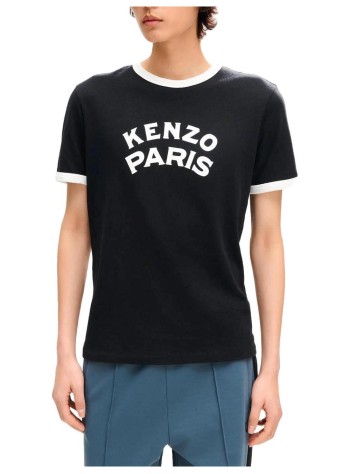 kenzo t-shirt mangots kenzo paris emblem slim t-shirt - fg65ts1644sk 99j 2