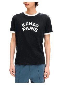 kenzo t-shirt mangots kenzo paris emblem slim t-shirt - fg65ts1644sk 99j