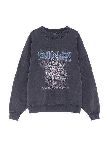 anine bing sudadera mujer miles sweatshirt leo muse - a0812904wbl1 black