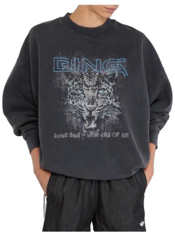 anine bing sudadera mujer miles sweatshirt leo muse - a0812904wbl1 black 2
