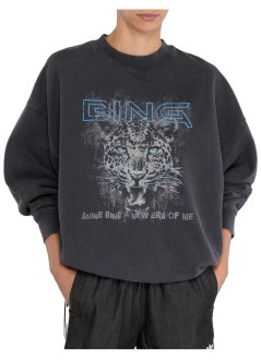 anine bing sudadera mujer miles sweatshirt leo muse - a0812904wbl1 black