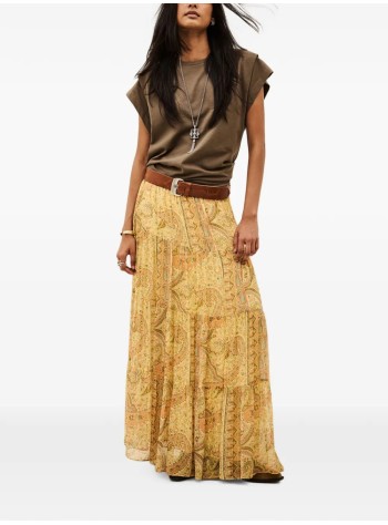 ba&sh falda mujer skirt cali - 1h26cali jaune 2
