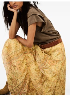 ba&sh falda mujer skirt cali - 1h26cali jaune