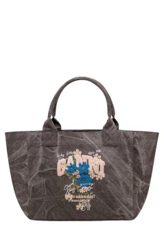 ganni handbag mujer medium trapeze easy shopper flower print - c2080038 252