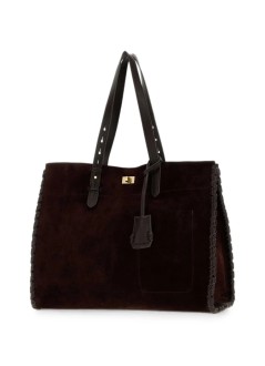 anya hindmarch handbag mujer mortimer tote in reverse suede - 5050925207140 grape
