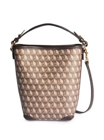 anya hindmarch crossbody mujer i am a plastic bag mini bucket in recycled canvas with ebon - 5050925207416 truffle ebony