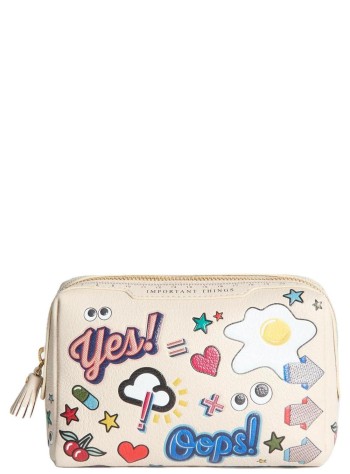anya hindmarch cartera mujer safe deposit all over stickers in tpu/recycled canvas - 5050925183130 clear chalk