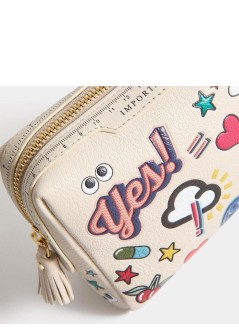 anya hindmarch cartera mujer safe deposit all over stickers in tpu/recycled canvas - 5050925183130 clear chalk