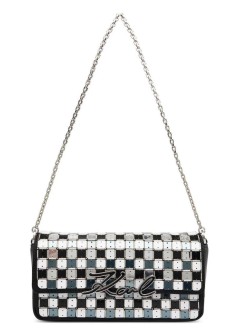 karl lagerfeld crossbody mujer k/signature shb check beads - b3w30029 q99