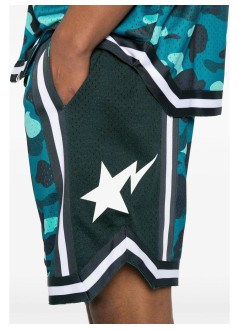 bape pantalon corto hombre color camo mesh relaxed fit shorts m - 001spm301307m green