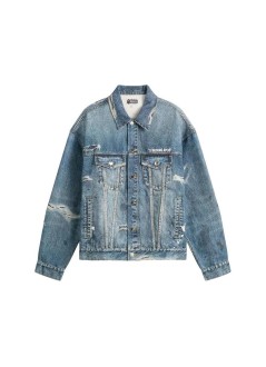 bape outerwear hombre fake print trucker jacket m - 001ljm301319m light indigo