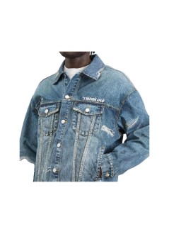 bape outerwear hombre fake print trucker jacket m - 001ljm301319m light indigo