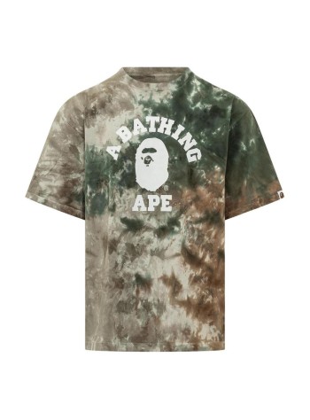 bape camiseta hombre tie dye college relaxed fit tee m - 001csm301004m olive drab