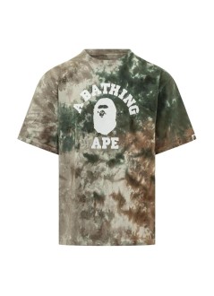 bape camiseta hombre tie dye college relaxed fit tee m - 001csm301004m olive drab