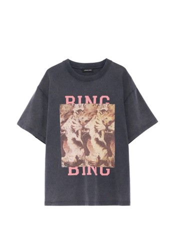 anine bing top mujer cade tee tiger bing - a0812648wbl1 black