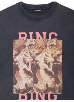 anine bing top mujer cade tee tiger bing - a0812648wbl1 black