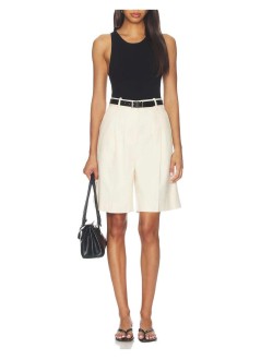 anine bing pantalon corto mujer bryson short - a0312365crm01 cream