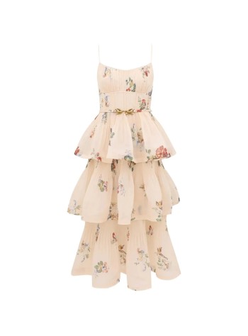 zimmermann vestido mujer pleated tiered midi dress - 5495df26r crbpr