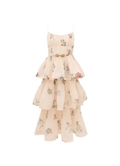 zimmermann vestido mujer pleated tiered midi dress - 5495df26r crbpr
