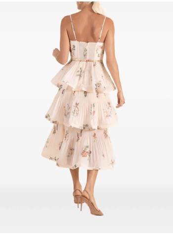 zimmermann vestido mujer pleated tiered midi dress - 5495df26r crbpr 2