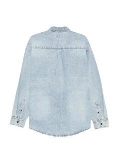 bape camiseria hombre shark light denim ls shirt m - 001shm301304m light indigo