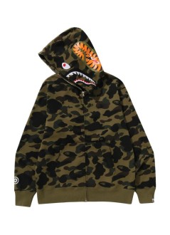 bape sudadera hombre 1st camo shark full zip hoodie m - 001zpm301007m green