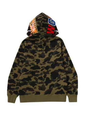 bape sweater man1st camo shark full zip hoodie m - 001zpm301007m green 2