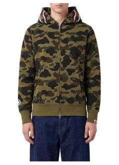 bape sudadera hombre 1st camo shark full zip hoodie m - 001zpm301007m green