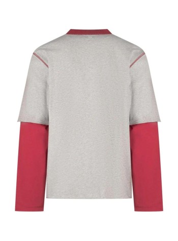ami camiseta hombre double sleeves tshirt with ami bouclette oval patch - hts415je0243 a266 2