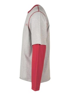 ami t-shirt mandouble sleeves tshirt with ami bouclette oval patch - hts415je0243 a266