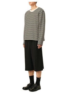 ami t-shirt manlong sleeves striped tshirt with black ami de coeur embroid - uts414je0241 044