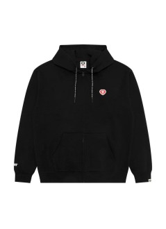 aape by a bathing ape sweater manaape heart aape now zip up sweater - aapswmd346xxqbkx bkx