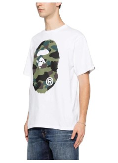 bape t-shirt man1st camo big ape head tee m - 001tem301015m white x green