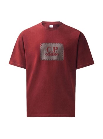 c.p.company t-shirt man30/1 jersey short sleeve logo label t-shirt - 21cmts723a005100w 592