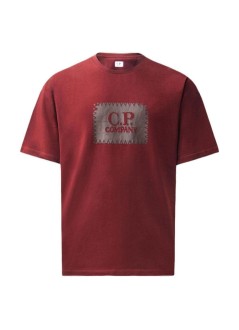 c.p.company camiseta hombre 30/1 jersey short sleeve logo label t-shirt - 21cmts723a005100w 592