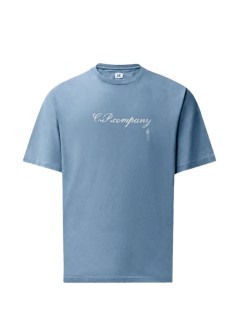 c.p.company t-shirt man30/1 jersey short sleeve logo t-shirt - 21cmts206a110579w 871