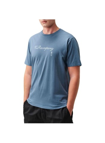 c.p.company t-shirt man30/1 jersey short sleeve logo t-shirt - 21cmts206a110579w 871 2