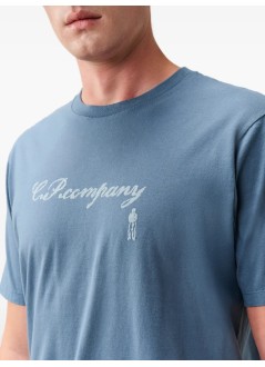 c.p.company t-shirt man30/1 jersey short sleeve logo t-shirt - 21cmts206a110579w 871